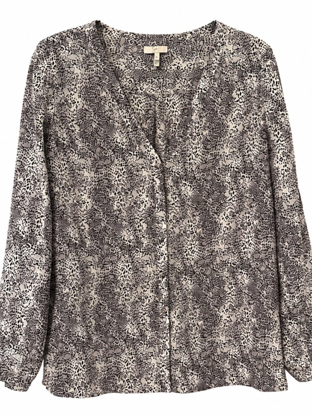 Joie Animal Leopard Print V Neck Long Sleeve Blouse Size M